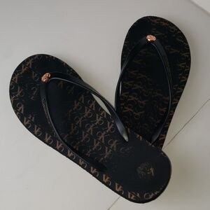 Calvin Klein Monogram Black and Brown Sandals